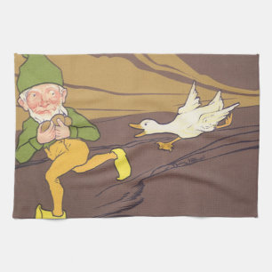 Linge De Cuisine Vintage Fable d'Ésope L'oie qui pond l'oeuf d'or