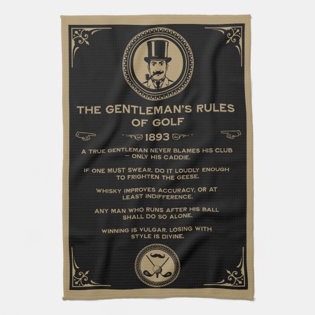 Linge De Cuisine Vintage Golf Rules Wall  (Vertical)