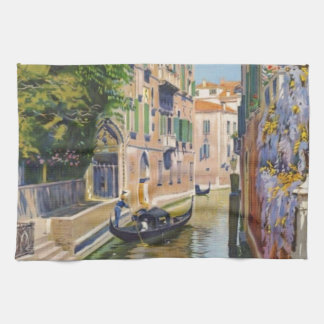 Linge De Cuisine Vintage Grand Canal Gondolas Venise Italie Voyage