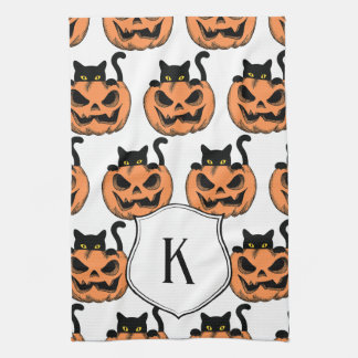 Linge De Cuisine Vintage Halloween Chat Motif Éffrayant Personnalis