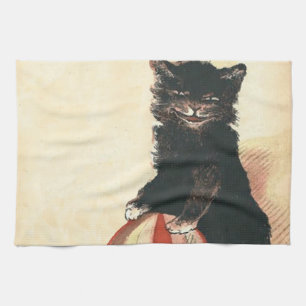 Linge De Cuisine Vintage HALLOWEEN Chat noir