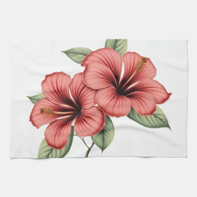 Linge De Cuisine Vintage Hibiscus (Horizontal)