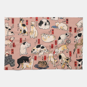 Linge De Cuisine Vintage japonais motif de chat Ukiyo-e : Kuniyoshi