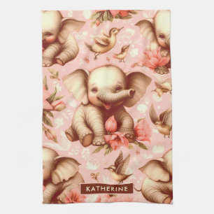 Linge De Cuisine Vintage mignonne bébé éléphant Motif
