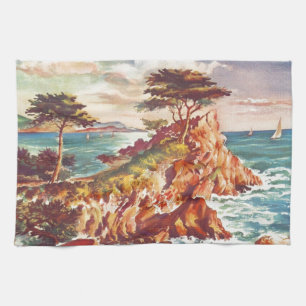 Linge De Cuisine Vintage Monterey Coastline California Tourisme USA