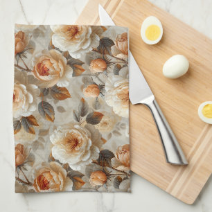 Linge De Cuisine Vintage motif floral délicat.