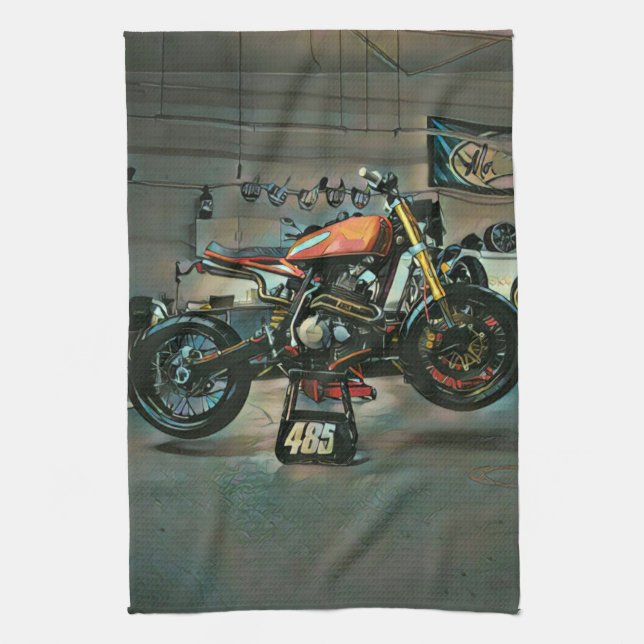 Linge De Cuisine vintage motorcycle artwork (Vertical)
