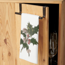 Vintage Noël, Green Holly Plante avec baies