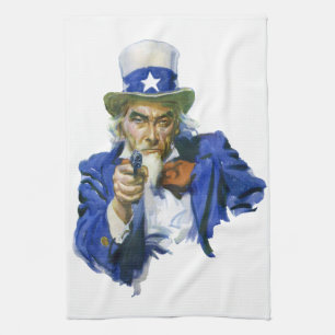 Linge De Cuisine Vintage oncle patriotique Sam avec Casquette étoil