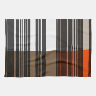 Linge De Cuisine Vintage Orange Blanc Gris Gris Gris Motif d'art