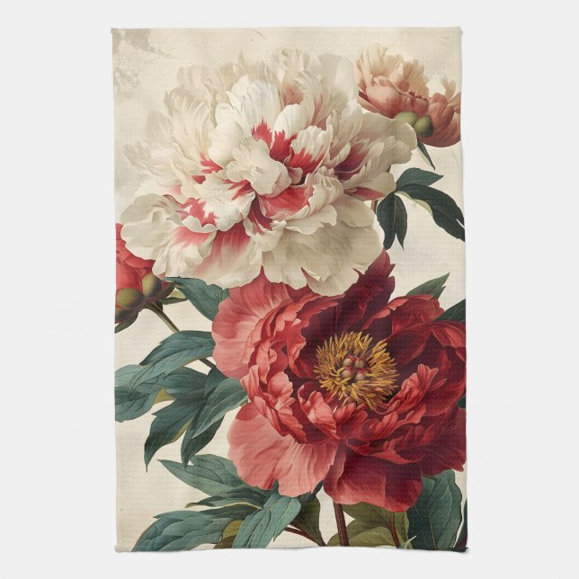 Linge De Cuisine Vintage Peonies (Vertical)