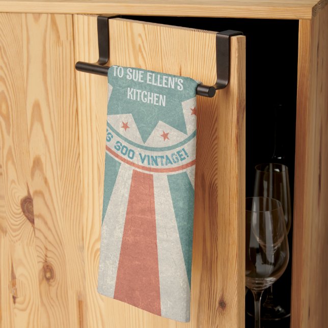 Linge De Cuisine Vintage personnalisable (Pliage en tiers)