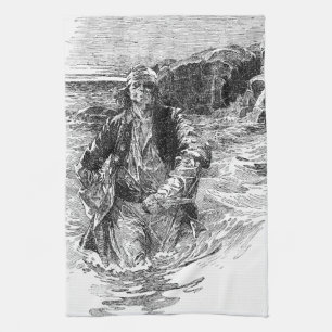 Linge De Cuisine Vintage Pirates, sir Henry Morgan dans l'océan