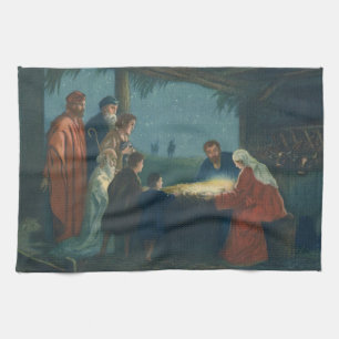 Linge De Cuisine Vintage Religion, Adoration des Bergers