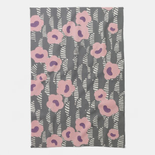 Linge De Cuisine Vintage René Crevel Art Déco français rose floral