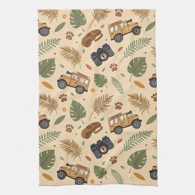Linge De Cuisine Vintage Road Trip Pattern (3) (Vertical)