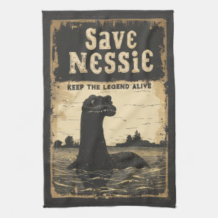 Linge De Cuisine Vintage Save Nessie Loch Ness Monster