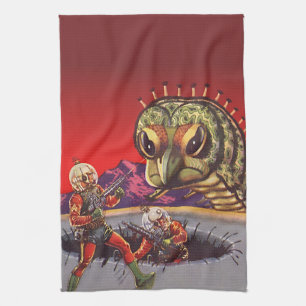 Linge De Cuisine Vintage Science Fiction Géante Centipede Guerre de