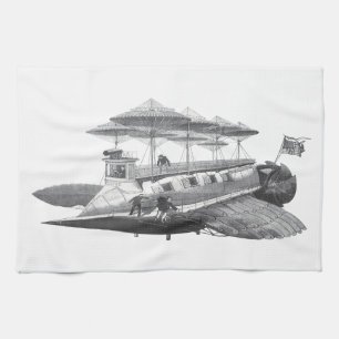 Linge De Cuisine Vintage Science Fiction Steampunk Airship Eclipse
