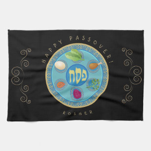 Linge De Cuisine Vintage Seder de Pâque Kosher Pesach Décor