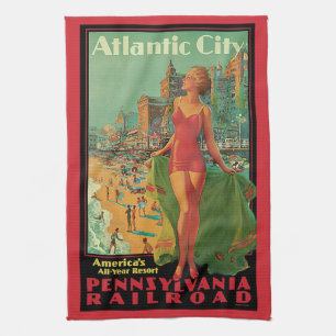 Linge De Cuisine Vintage voyage, Atlantic City Resort Beach Blonde
