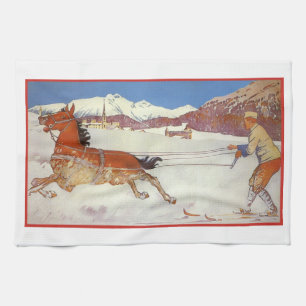 Linge De Cuisine Vintage voyage, hiver en Engadin Suisse