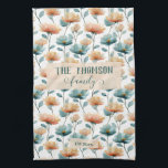 Linge De Cuisine Vintage Watercolor Floral Family Heritage<br><div class="desc">Soft spring florals arranged in a refined vintage composition bring a sense of warmth, heritage, and timeless beauty to this design. Inspired by antique botanical prints, the gentle color palette and flowing floral forms create an elegant atmosphere that celebrates family, love, and meaningful moments. With the option to personalize the...</div>