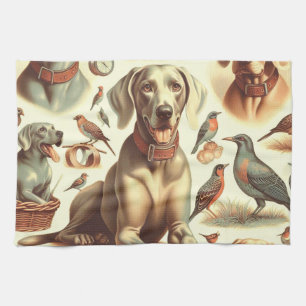 Linge De Cuisine Vintage Weimaraner sans fil