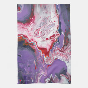 Linge De Cuisine Violet bleu rouge orange blanc Abstrait