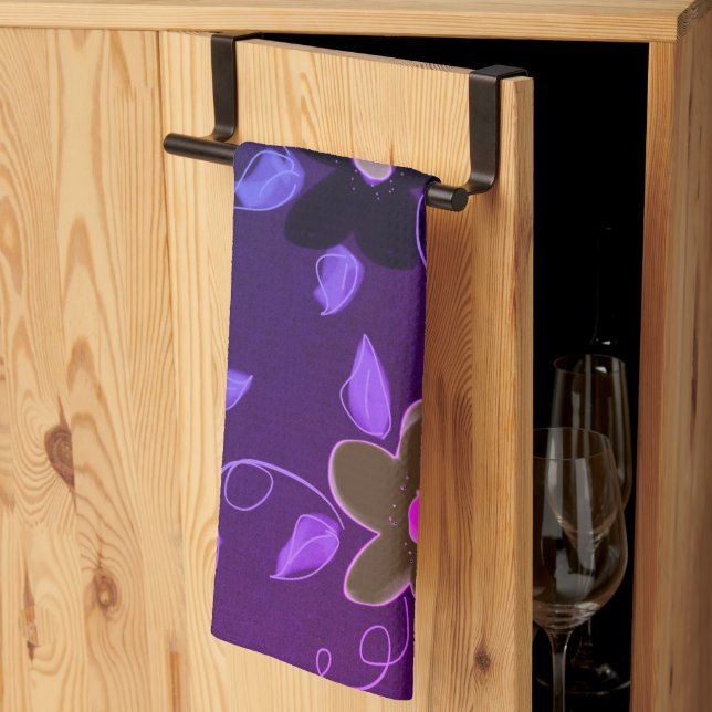 Linge De Cuisine Violet Et Rose (Pliage en tiers)