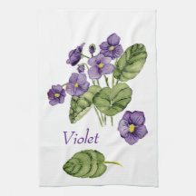 Violet violet vert feuille aquarelle