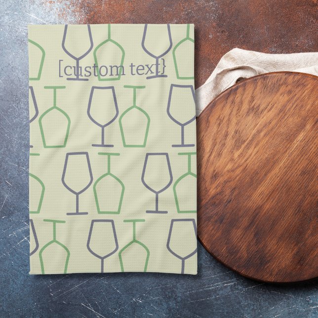 Linge De Cuisine Virginia Wine Glass Kitchen Towels (Personalized kitchen towel, Virginia wine)