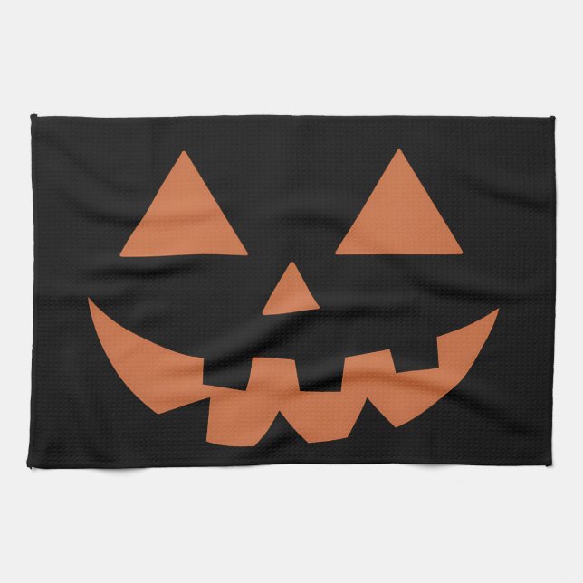 Linge De Cuisine Visage de citrouille géant Jack O' Lantern Hallowe (Horizontal)