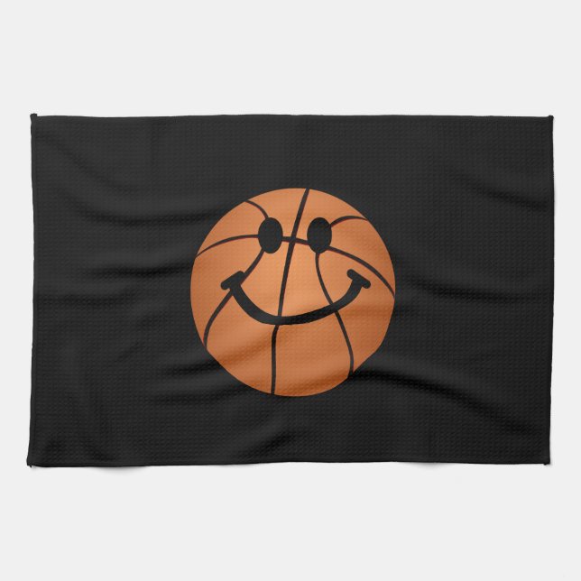 Linge De Cuisine Visage de smiley de basket-ball (Horizontal)