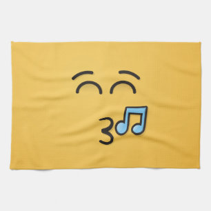 Linge De Cuisine Visage sifflant avec yeux souriants