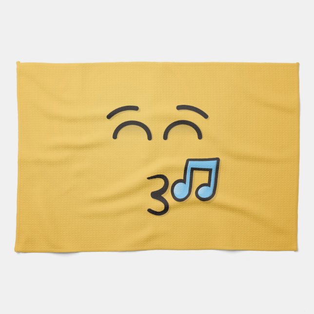 Linge De Cuisine Visage sifflant avec yeux souriants (Horizontal)