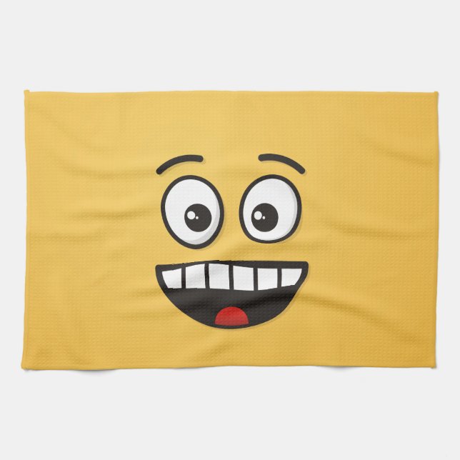 Linge De Cuisine Visage souriant avec bouche ouverte (Horizontal)