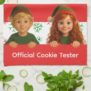 Linge De Cuisine Visages d'elfes drôles   Testeur de cookies offici