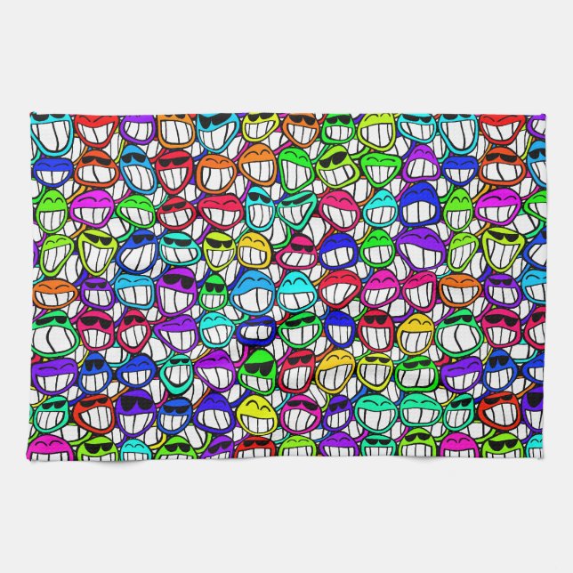 Linge De Cuisine Visages souriants cool (Horizontal)