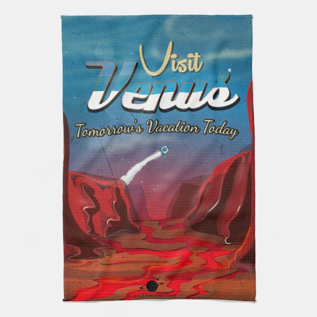 Linge De Cuisine Visitez l'affiche vintage de Vénus (Vertical)