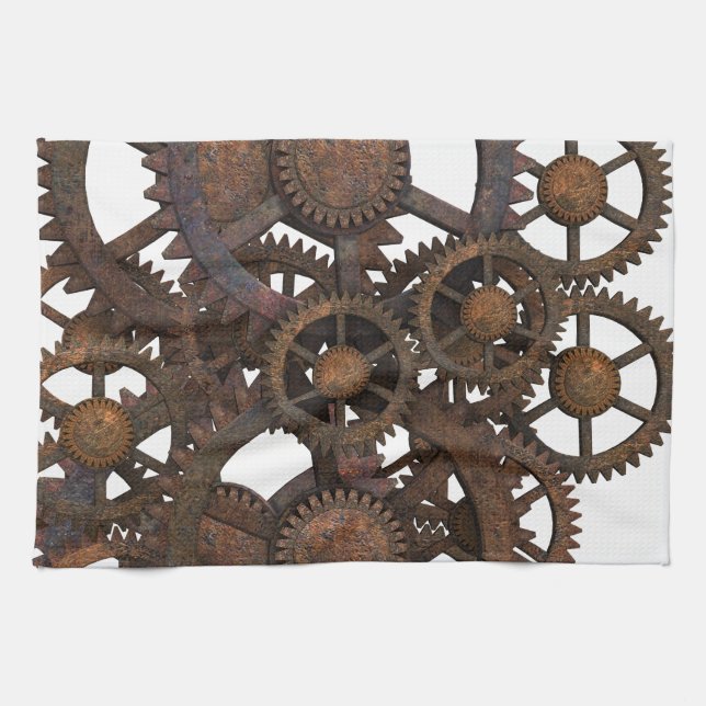 Linge De Cuisine Vitesses rouillées en métal de Steampunk (Horizontal)