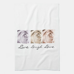 Linge De Cuisine vivant, rire, aimez floral