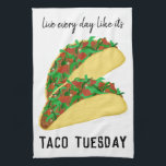 Linge De Cuisine Vivez chaque jour Comme c'est TACO MARDI Blanc<br><div class="desc">Décorez votre cuisine avec cette amusante serviette taco. Fait un grand ménage ou cadeau d'anniversaire! Vous pouvez le customiser et ajouter du texte. Consultez ma boutique pour trouver beaucoup plus de couleurs et de motifs plus des trucs de cuisine assortis!</div>