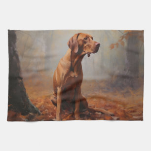 Linge De Cuisine Vizsla à l'automne Feuilles automne Inspire