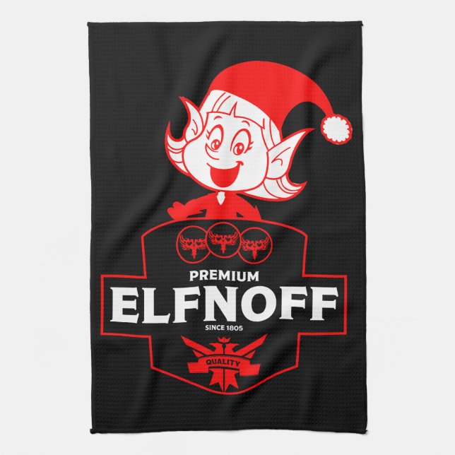 Linge De Cuisine Vodka de Noël amusante (Vertical)