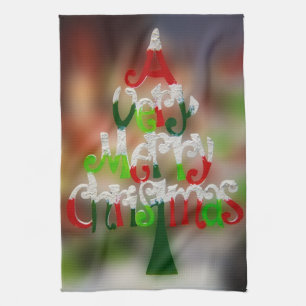 Linge De Cuisine Voeux d'arbre de Noël