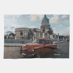 Linge De Cuisine Voiture Classique Vintage La Havane Cuba 
