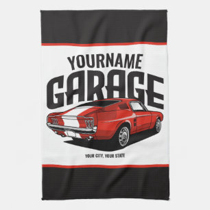 Linge De Cuisine Voiture Muscle Personnalisée 1967 Garage Fastback