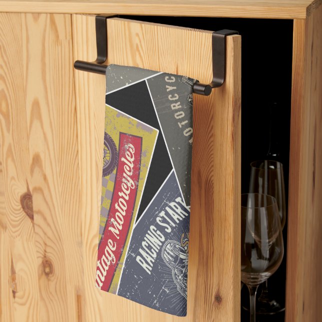 Linge De Cuisine Voiture rétro multicolore (Pliage en tiers)