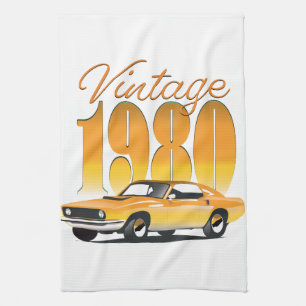 Linge De Cuisine Voiture rétro vintage 1980